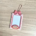 Porte-photocarte rose mignon nœud 3 pouces étui carte d'identité avec chaîne pour cartes. - Porte-Carte Gâteau / Rouge