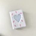Mini álbum de fotos de 3 pulgadas con recorte en forma de corazón y diseño de oso. - Álbum de fotos de conejo rosa sobre blanco de 3 pulgadas (40 bolsillos)