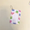 Porte-photocarte transparent Joli étui de carte trèfle avec détail de chaîne en métal - Protège-cartes tricolores / Multicolore