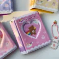 Mini album photo Polaroid 3 pouces avec dentelle d'ours mignon style Ins adorable - Album photo 3 pouces à bordure dentelle rose (40 poches)