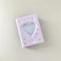 Lindo mini álbum de fotos de 3 pulgadas morado corazón hueco tarjetero kpop idol - Álbum de fotos de gato blanco sobre rosa de 3 pulgadas (40 bolsillos)