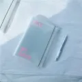 Translucent frosted binder with elastic band and pink letters, ideal for sticker and card storage. - Letter Storage Book / Pink