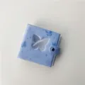 Mini album classeur pour cartes photo 3 pouces avec découpe papillon et fermeture à boucle. - Papillon bleu (inclut 20 pages intérieures en PP)
