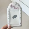 Tarjetero transparente de PVC de 3 pulgadas alas de angel proteccion carnet escolar - Tarjetero Angel Baby / Tarjetero 3 Pulgadas / Blanco