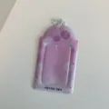 Tarjetero de fotos PVC morado 3 pulgadas funda para tarjeta Kpop colgante rosa - Funda para tarjeta de 3 pulgadas rosa coreana