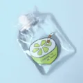 Transparent PVC hot water bag with cute fruit print and encouraging text, winter hand warmer. - Transparent Yellow Drink