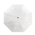 Paraguas plegable portátil con elegante diseño de plumas blancas y doradas protección UV. - Paraguas de plumas blanco