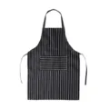 Black and white striped kitchen apron with front pocket for cooking, baking and coffee shop - Black & White Stripes