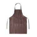 Brown striped waterproof oilproof kitchen apron with front pocket for cooking and working. - Coffee Stripe
