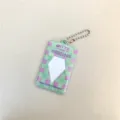 INS checkered 2-inch photocard holder keychain cute acrylic ID card protective sleeve charm. - Mint Checkered 2-Inch Card Sleeve