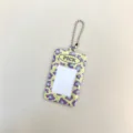 Acrylic photo card holder detail closeup, transparent cute keychain for idol photocards and id cards. - Leopard Print 2-Inch Card Sleeve