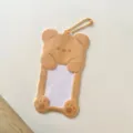 Soporte de tarjeta fotográfica lindo oso de 3 pulgadas funda Kpop para carné - Oso de peluche / Café