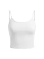 Women slim fit white camisole tank top summer casual basic sleeveless crop top basic innerwear - 1XL / Tops / White