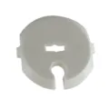 White French child safety socket cover, plastic anti-electric shock plug protector. - White