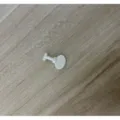 White plastic safety socket cover part, child proof plug accessory for home use daily - Key