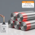 Drawstring Garbage Bags Large Silver Gray 5 Rolls 75 Count Household Kitchen Trash Sacks - Large 5 Rolls 75 Pcs (45x50cm) / Silver Gray