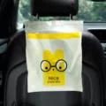 Bolsa de basura para coche desechable colgante lindo dibujo animado bolsa de residuos auto - 15 Piezas/Paquete / Amarillo Albaricoque