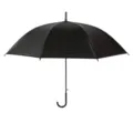 Paraguas largo clásico negro con mango curvo para una protección fiable contra lluvia. - Negro mate