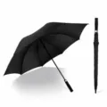 Straight long handle umbrella in business black color with 120cm canopy for adults. - 8-Rib 27-Inch Golf Black Umbrellas (Long Handle)