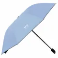 Blauer manueller UV-Schutz-Schirm mit Schwarzklebebeschichtung und starkem Schaft bei Regen. - Manuell Blau