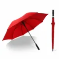 Large straight handle umbrella in wine red with 120cm coverage, perfect for 2 to 3 people. - 8-Rib 27-Inch Golf Wine Red Umbrellas (Long Handle)