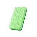 Green cellulose cleaning sponge with scrubber layer for kitchen dishwashing and daily use. - 2cm Thick Dual-Use (1 Piece) / Green