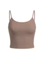 Women's slim fit solid color spaghetti strap crop top, casual sexy summer basic camisole. - 1XL / Tops / Khaki