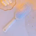 Lindo peine de masaje con cojín de aire para desenredar antiestática y cuidado capilar. - Ovalado / Azul Crema