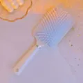 Cepillo de masaje neumático blanco, cepillo plano antiestático para el cuidado diario del cabello. - Cuadrado / Azul Crema