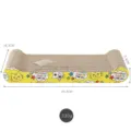 Griffoir pour chat en carton ondulé durable avec design de dessin animé, jouet de 43.3cm. - Forme d'os jaune