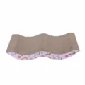 Planche à gratter pour chat en carton ondulé, variante motif chat mignon rose 43cm. - En forme de M