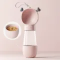 Gourde portable pour chien, tasse d'eau de voyage pour animal de compagnie avec boîte rose. - Abreuvoir et mangeoire mignon rose - 350 ml + 200 ml / Convient aux chats et aux chiens