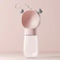 Gourde pour chien portable en voyage, tasse d'eau rose pour animal avec oreilles de cœur. - Rose mignon petit - 350 ml / Convient aux chats et aux chiens