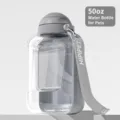 Large 1500ml portable pet water bottle in grey for dog walking, travel and outdoor use. - [Chubby Style] Gray Large - 1500ml / Suitable for Cats and Dogs