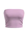 Top corto senza spalline rosa da donna, sexy top a fascia estivo, maglia aderente basic. - 1XL / Top / Rosa loto