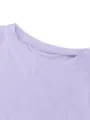 Solid purple round neck t-shirt top neckline detail variant fashion casual apparel - XS / Top And Bottom / Light Purple