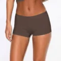 Dark brown boxer shorts for women, high waist elastic slim fitness yoga activewear. - S / Shorts / Dark Coffee