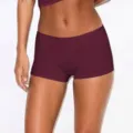 Women maroon athletic fitness compression shorts slim fit gym workout activewear apparel - S / Shorts / Burgundy