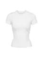 Basic crewneck short sleeve fitted t-shirt for women, comfortable everyday casual wear. - 1XL / White (T-Shirt)