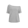 Grey off-the-shoulder casual short sleeve t-shirt, stylish Y2K summer women top for daily wear. - S / Tops / Light Gray