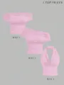 Pink multi-way halter top for women, sexy styling, versatile summer streetwear clothing. - XS / Light Pink