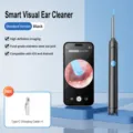 Smart visual ear wax removal tool with LED camera, black standard version, stainless steel. - Regular Fit / Black