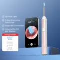 Smart visual ear cleaner with HD camera, 3-axis gyroscope, and WiFi connection in pink. - Visual Ear Spoon / Coral Pink