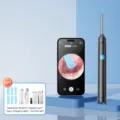 Smart Visual Ear Cleaner, Black Wireless Otoscope Earwax Removal Tool with Camera - Black + 9-Piece Set / Black