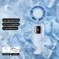 Portable handheld mini fan with 5-speed cooling, rechargeable USB cooling fan with base. - Standard Version / Blue
