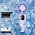 Portable handheld fan, lilac purple color, rechargeable USB mini cooling fan with 5 speed gears. - Standard Version / Purple
