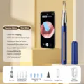 Kit de nettoyage d'oreilles intelligent avec caméra HD et WiFi, outil de soin auriculaire. - Version phare / Bleu