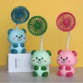 Simpatico ventilatore da tavolo mini portatile USB a forma di orso con tubo flessibile. - Stile orso carino