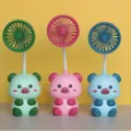 Simpatico ventilatore da tavolo USB animale, mini ventilatore portatile in tre colori. - Stile Maialino Carino