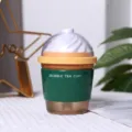 Mini humidificateur de bureau USB forme tasse de thé au lait mignon portable lumière colorée. - Vert